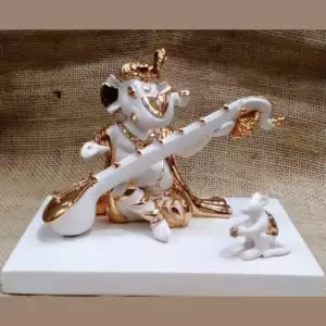 GANESH WITH VINA 5" X 5"