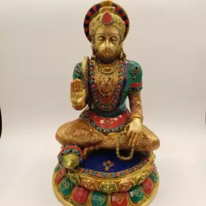 Stone Work Hanuman Blessing Round 11"